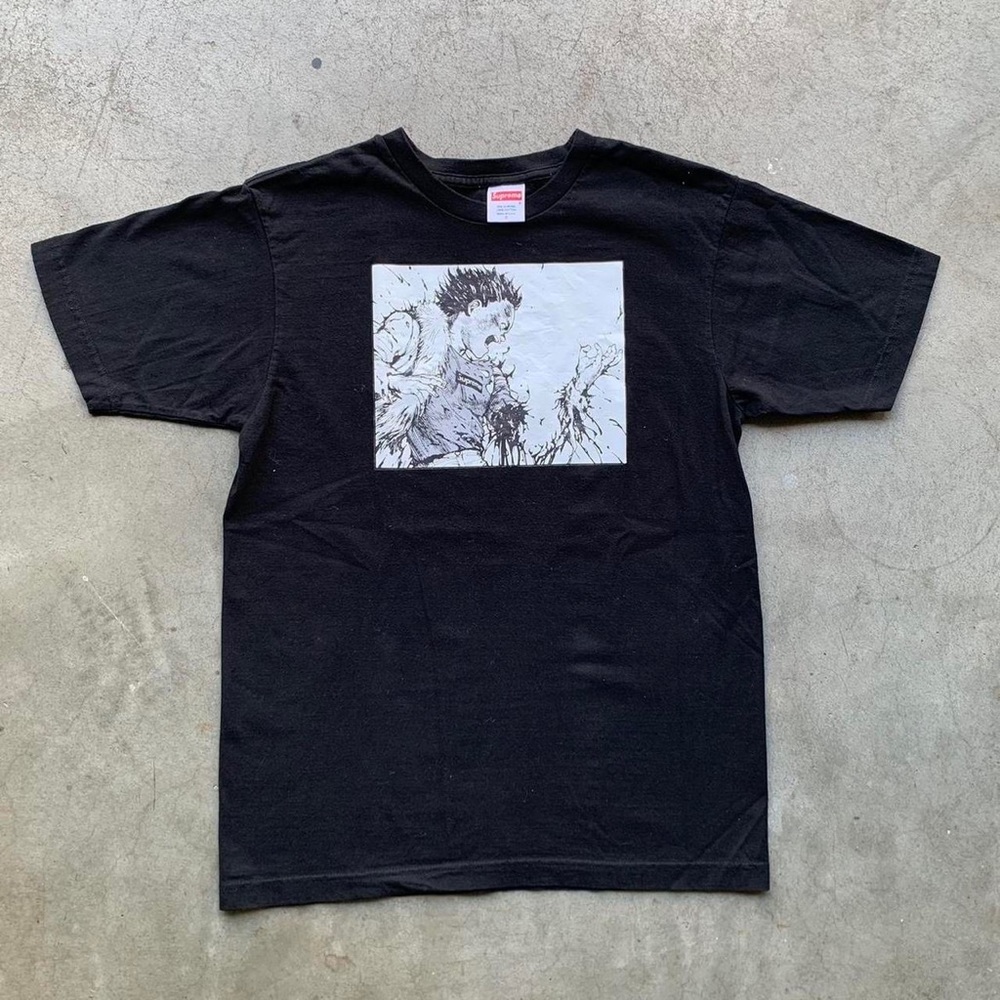 2017 F/W SUPREME BLACK & WHITE AKIRA SHORT-SLEEVE COTTON T-SHIRT ADULT SMALL